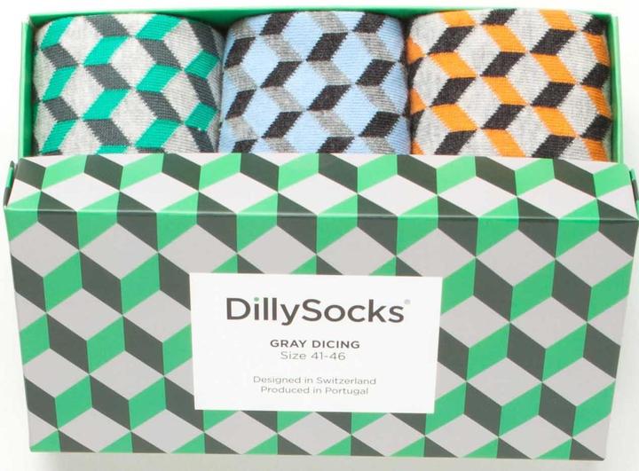 Actual product image DillySocks Gray Dicing (pack of 3)