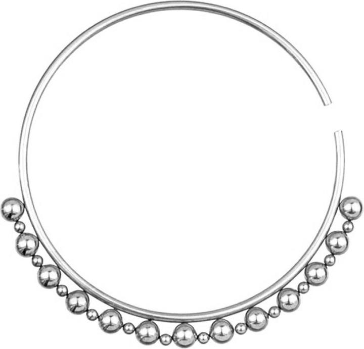 Star Piercing Tunnel Anhänger Ring silber mit grossen und kleinen Kugeln (Chirurgenstahl 316L)