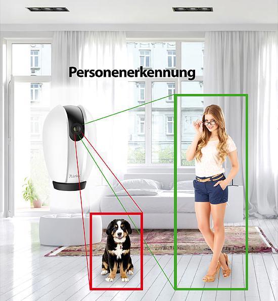 Produktbild 7links WLAN-Überwachungskamera mit 2 K, IR-Nachtsicht, Objektverfolgung, App (2304 x 1296 Pixels)