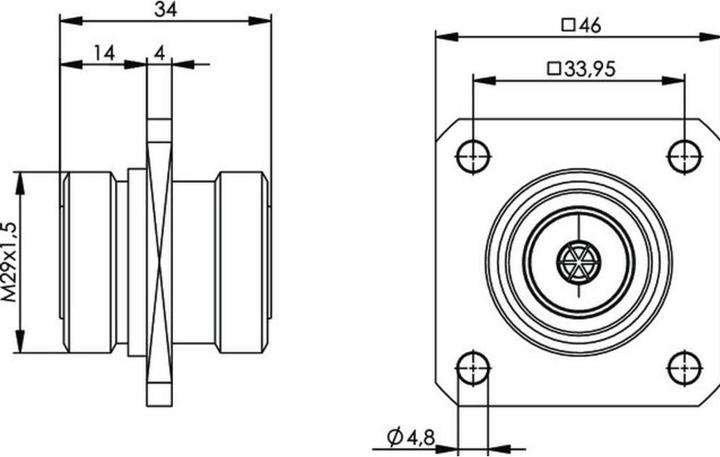 Produktbild Telegärtner HF-Adapter 7-16-DIN-Buchse - 7