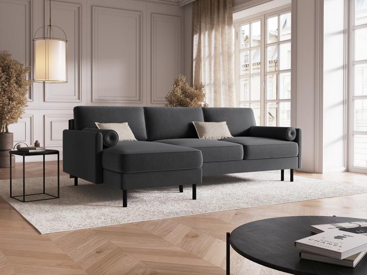 Actual product image Micadoni Velvet Left Corner Sofa With Bed Function And Box, "Scott", 5 Seats, 212x142x87Made in Europe (Corner sofa)