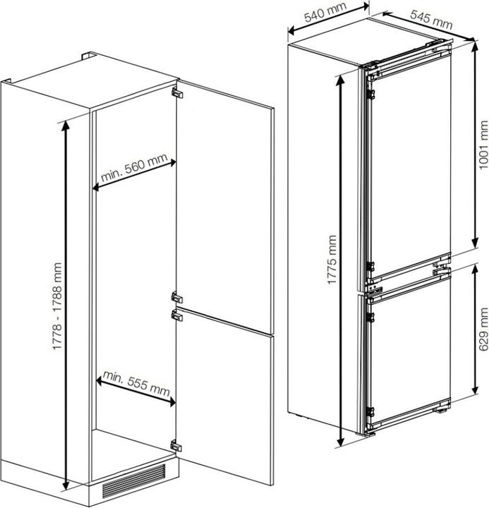 Image du produit Beko Réfrigérateur-congélateur à encastrer BCHA275K4SCHN (262 l)
