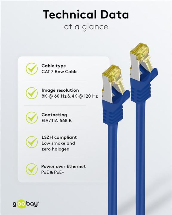 Actual product image Goobay Network cable (S/FTP, CAT7, 1 m)