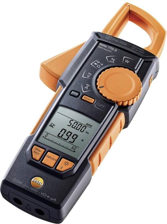 Image du produit Testo 770-3 Pince ampèremétrique numérique CAT III 1000 V, CAT IV 600V Affichage (Counts) : 6000 (CAT III 1000V, CAT IV 600V)
