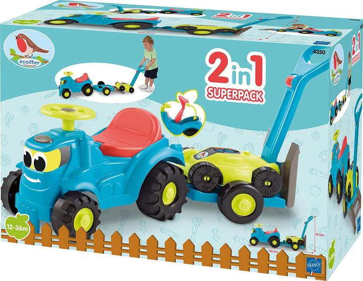 Produktbild Ecoiffier Traktor mit Anhänger und Rasenmäher