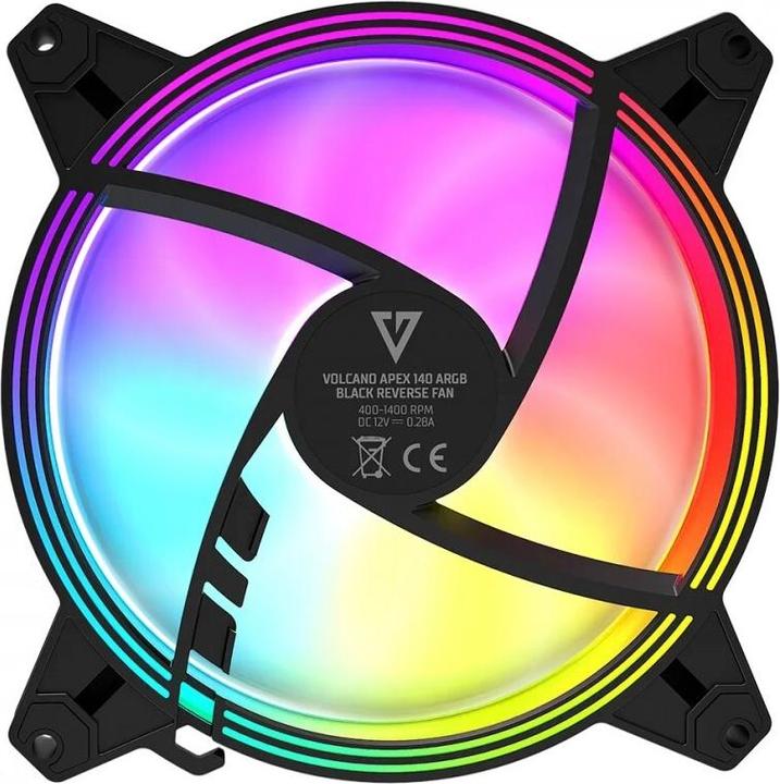 Image du produit Modecom Volcano Apex 140 Argb Schwarz Reverse Fan (140 mm, 1 x)