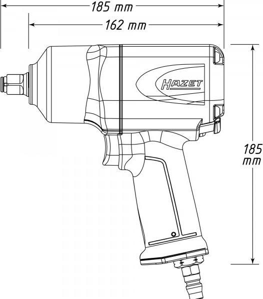 Produktbild HAZET Schlagschrauber 9012EL-SPC ∙ Lösemoment maximal: 1700 Nm ∙ Vierkant 12,5 mm (1/2 Zoll) ∙ Hoch… (Druckluft)
