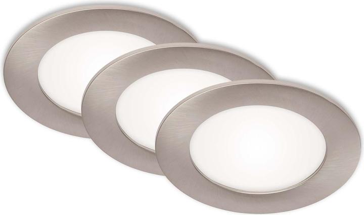 Actual product image Briloner LED recessed luminaire set of 3, nickel, 3xLED platinum/7W (600 lm)