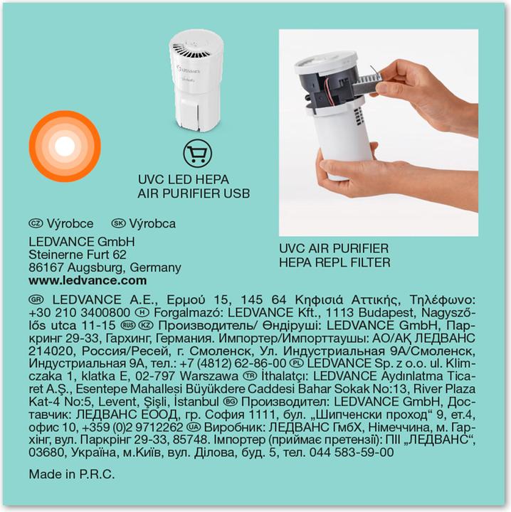 Produktbild Ledvance Uvc Hepa Air Purifier Replacement Filter (2 x)