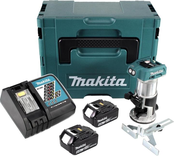 Image du produit Makita DRT 50 RGJ Fraiseuse multifonctions sans fil 18V + 2x batteries 6,0 Ah + chargeur rapide en Mak