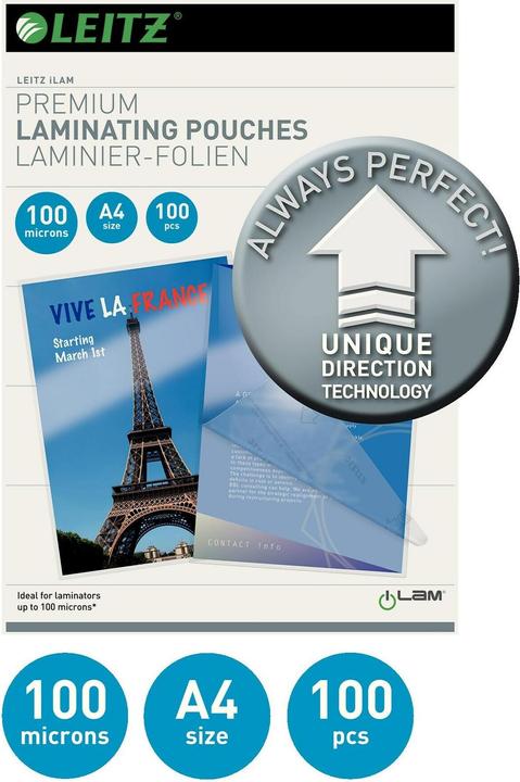 Image du produit Leitz Feuille de plastification (A4, 100 pièce(s), 100 µm)