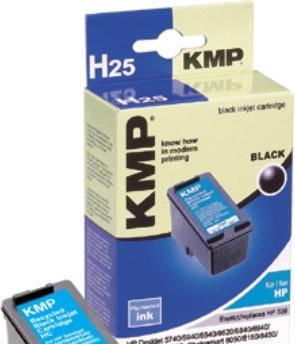 Produktbild KMP H25 Tintenpatrone kompatibel mit HP C 8767 E (BK)