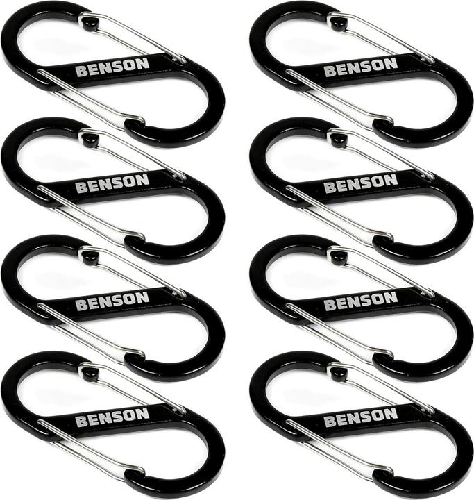 Actual product image Benson Set of 8 double snap hooks, S-clip, 4 x 9 cm