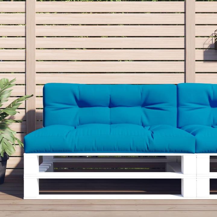 Produktbild VidaXL Palettenkissen Palettenpolster Palettensofa Rückenkissen Hellblau Stoff (120 x 40 x 12 cm)