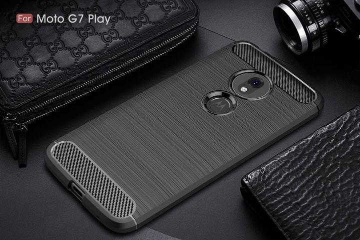 Produktbild Screenguard Motorola Moto G7 Play Hülle Carbon Brushed Soft TPU (Motorola Moto G7 Play)