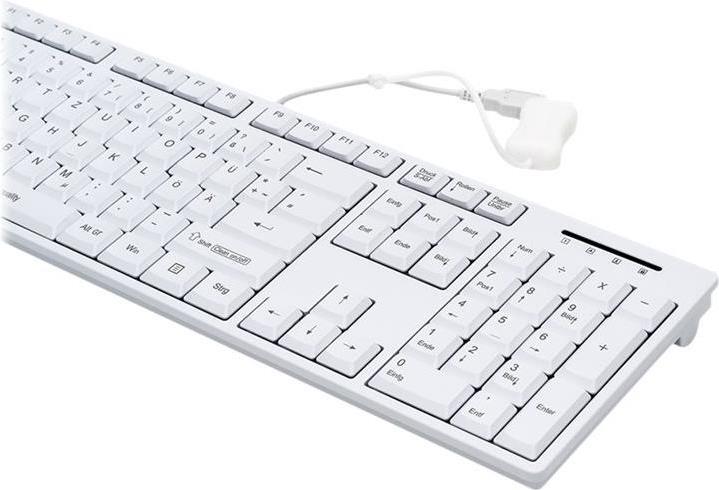Produktbild Gett GCQ CleanType Easy Basic USB spritzwasserdicht antimikrobielle Oberflaeche weiss 105 Tasten (CH) (CH, Kabelgebunden)