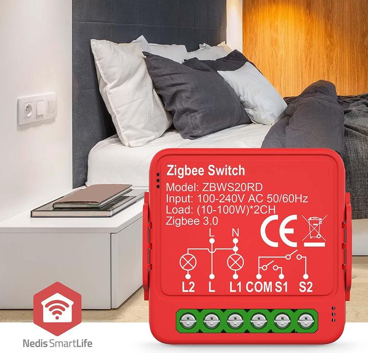 Produktbild Nedis SmartLife Power Switch | Zigbee 3.0 | 2x100 W | Terminal Anschluss | App erhältlich für: Androi