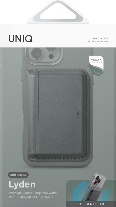 Actual product image Uniq Lyden DS RFID Magnetic Wallet with Phone Stand - Green
