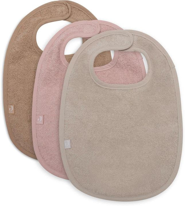 Jollein Set di 3 bavaglini in spugna Wild Rose/Nougat/Biscuit 27 x 37 cm