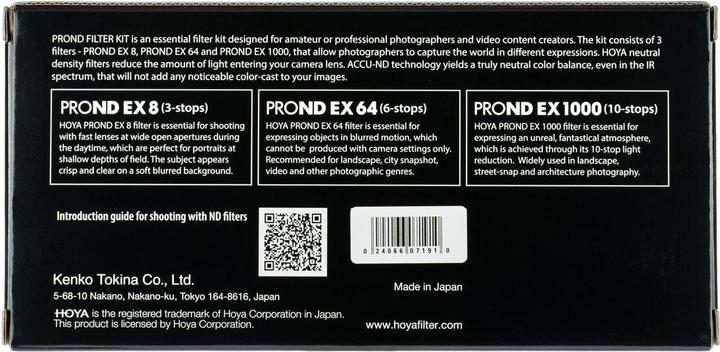 Produktbild Hoya PRO ND EX Filter Kit 8/64/1000 (67 mm, ND- / Graufilter, 67 mm)