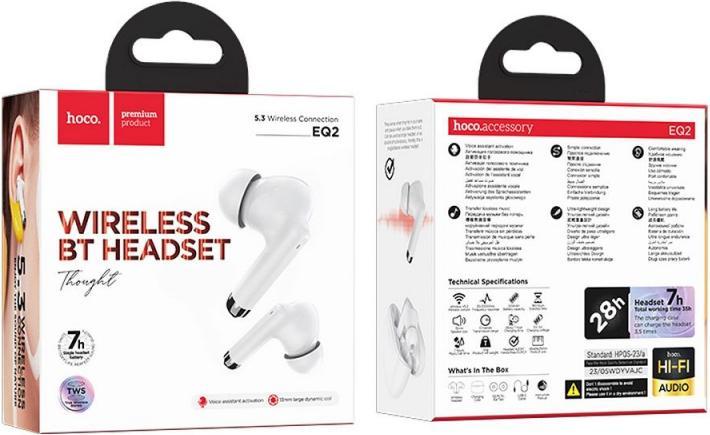 Immagine prodotto Hoco Cuffie wireless EQ2 bianche (Nessuna soppressione del rumore, 7 h, Senza fili)
