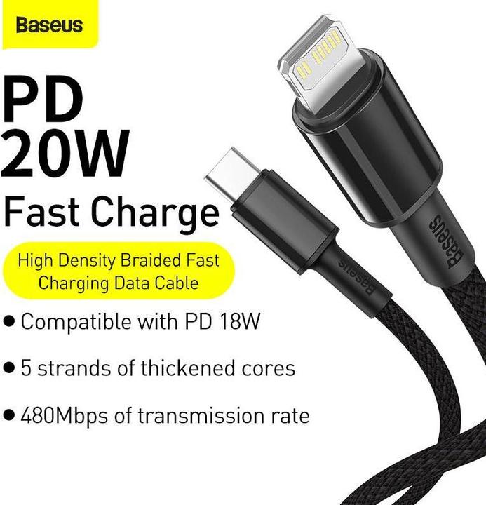Actual product image Baseus USB C – Lightning (1 m, USB 4.0, 20 W)