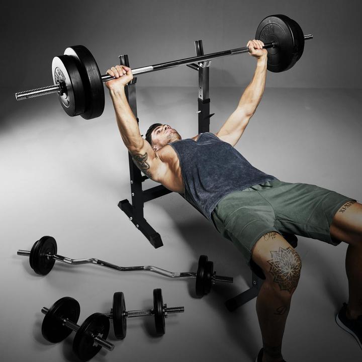 Actual product image Gorilla Sports Weight bench with shelf