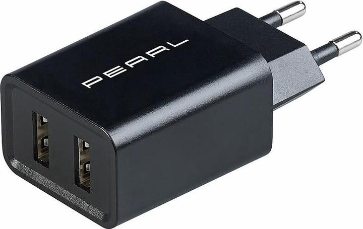 Produktbild Pearl USB-Netzteil für Mobilgeräte, 2,1 A / 10,5 Watt, schwarz (10.50 W)