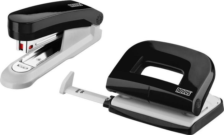 Produktbild Novus Schreibtisch Set (Heftgerät E 15 mit Locher E 210, inkl. 1000 Heftklammern No. 10) schwarz (15 Blätter)