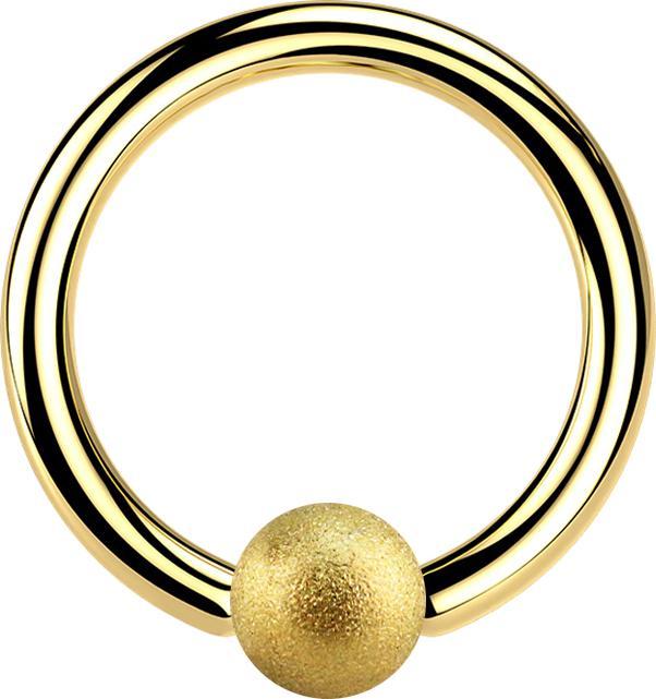 Star Piercing Micro Ball Closure Ring vergoldet gesprenkelt (ohne Messing, Chirurgenstahl 316L)