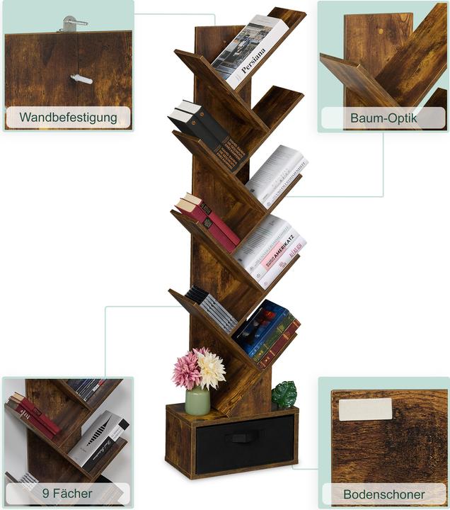 Produktbild Relaxdays Bücherregal (38 x 22 x 146 cm)