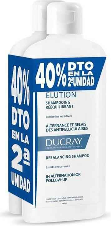 Produktbild Ducray ELUCION champú reequilibrante anticaspa promo 2 x 400ml (400 ml, Flüssiges Shampoo)
