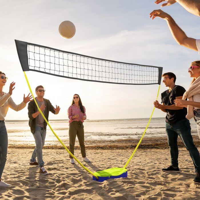Produktbild Swisshandel24 Badminton-Netz-Set Volleyball-Netz-Set, 3-teiliges Set, 400cmx22,4cmx155cm, Schwarz + Blau + Grün