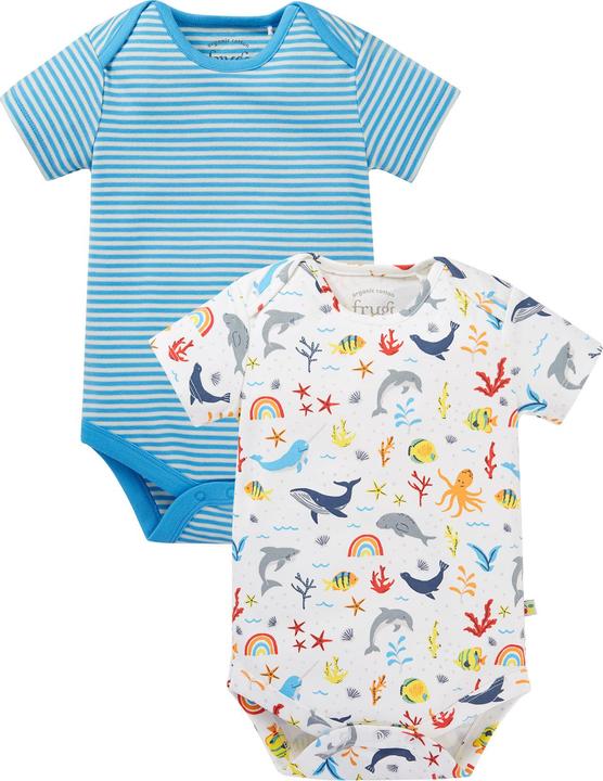 Frugi Baby Body 2er Pack Rainbow Sea (9, 10, 11, 12)