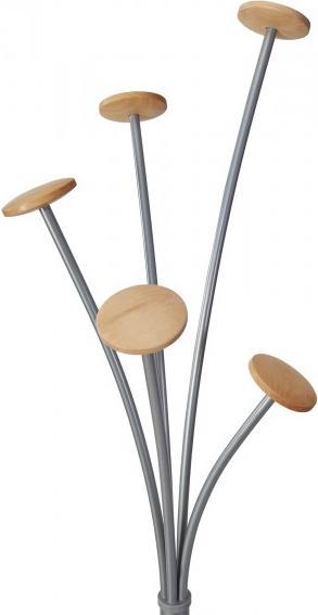 Produktbild Alba Garderobenständer "FESTIVAL", Höhe: 1.870 mm 5 Haken aus hellem Holz, mit Schirmständer, Standfuss