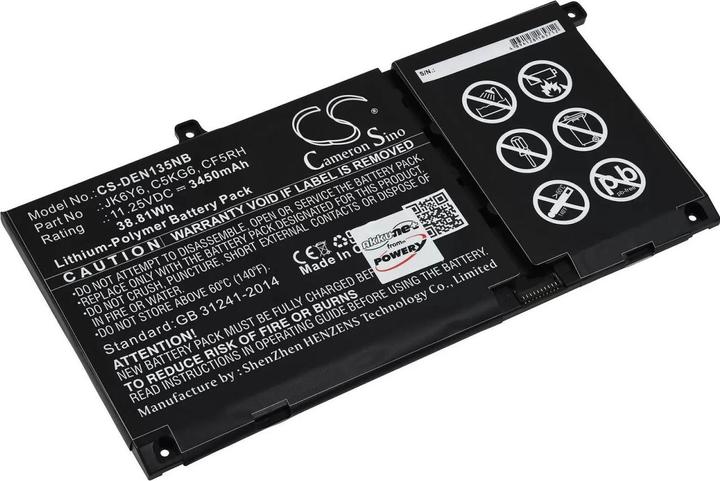 Image du produit AccuCell Batterie Dell Vostro 5402, Latitude 15 3510, type JK6Y6 et autres (3450 mAh)