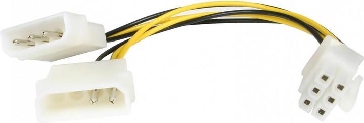 Actual product image StarTech 6in Lp4 To 6 Pin Pcie Adapter
