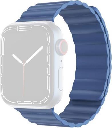 Produktbild Mutural Apple Watch 42/44/45mm - Silikonarmband mit Magnetschlaufe blau (42 mm, 44 mm, 45 mm, Silikon)