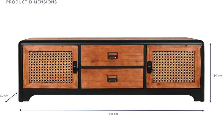 Immagine prodotto DKD Home Decor Mobile TV in metallo di abete (150 x 40 x 50 cm) (150 x 40 x 50 cm)