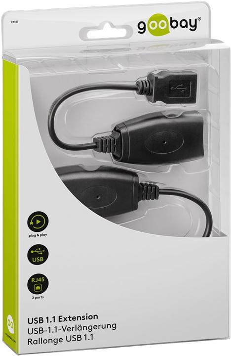 Produktbild Goobay USB Extension Ethernet 40,0m- Kabel Converter USB > RJ45 Line Extender (CAT5) (2 m, USB 1.1)