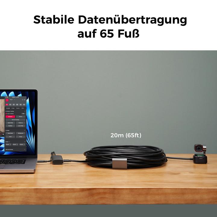 Actual product image Obsbot 20m (65ft) USB-A to USB-C 3.0 Cable (20 m, USB 3.0)