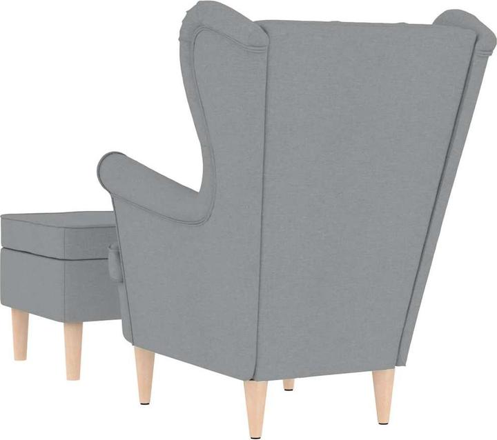 Produktbild VidaXL Sessel mit Fusshocker Hellgrau Stoff Loungesessel TV-Sessel