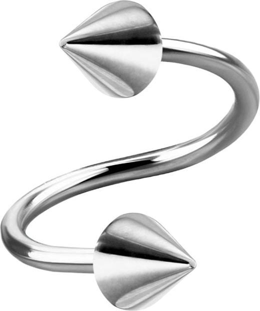 Star Piercing Micro Spirale silber mit zwei Cones (ohne Messing, Chirurgenstahl 316L)