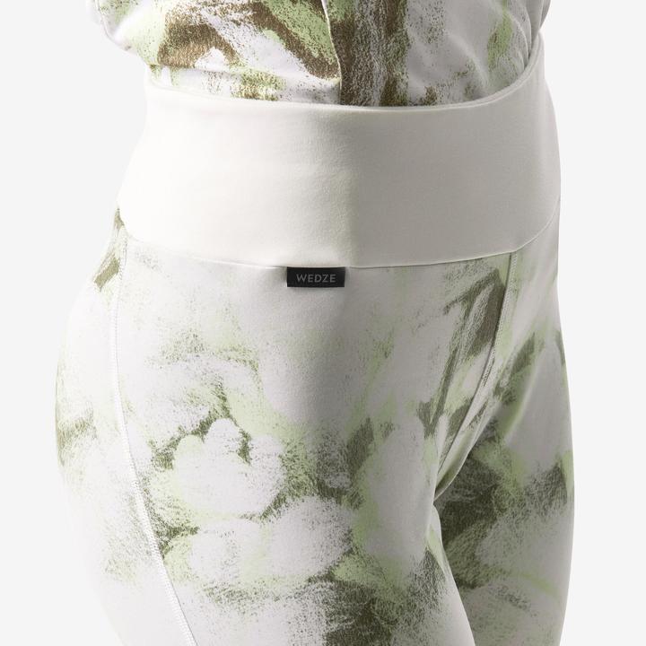Actual product image Wedze Women's functional ski underwear trousers - BL 500 Seamless green/white with print (S)
