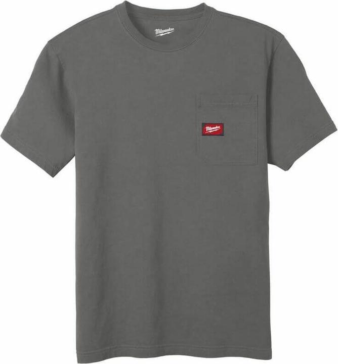 GCS Kurzärmeliges T-Shirt Mit Tasche - Hellgrau Wtssgr-M (M)