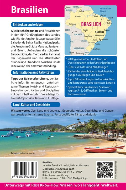 Produktbild Reiseführer Brasilien (Deutsch, Jennifer Ferreira Schmidt, Helmut Hermann, 2024)