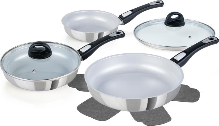 Produktbild Genius Cerafit Steel (28 cm, Pfannenset + Topfset, Edelstahl, Keramik)