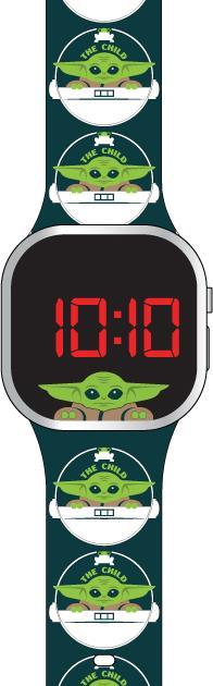 Actual product image Accutime LED kids clock The Mandalorian Baby Yoda (green), digital clock with LED display for time and... (Digital watch, 37 mm)