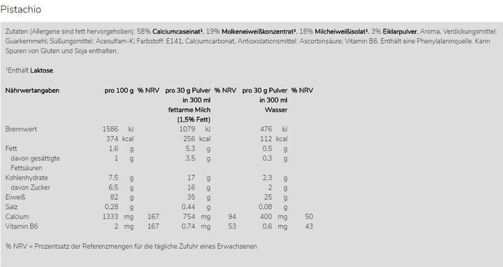 Nährwerte und Zutaten Weider Protein 80 Plus (Haselnuss, 1 Stk., 500 g)
