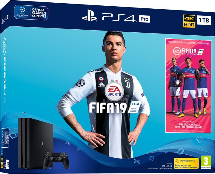 Produktbild Sony Playstation 4 Pro + FIFA 19 + PS Plus Voucher